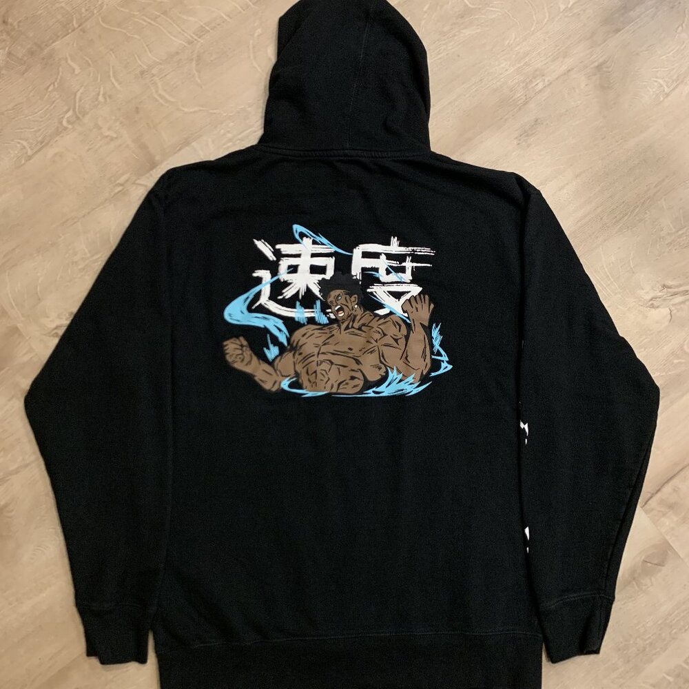 IShowSpeed 2021 Anime Hoodie Men's Large L Black Blue Sweatshirt I Show Speed